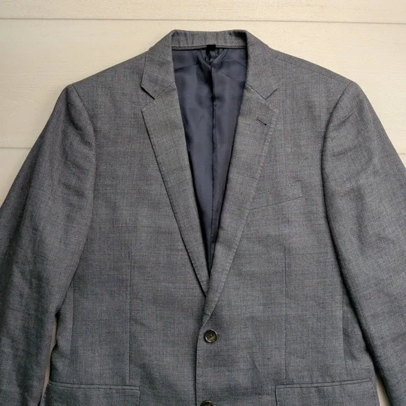 J Crew Ludlow Blazer Sport Coat Mens 40R Linen Wool Blend Gray Suit Jacket